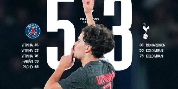 从1-2到5-3！欧冠爆发惊天逆转，超级中场帽子戏法力挽狂澜击溃热刺