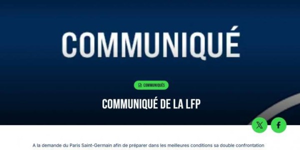 法甲官方宣布争冠大战延期 大巴黎欧冠优先致两队仅差1分悬念加剧