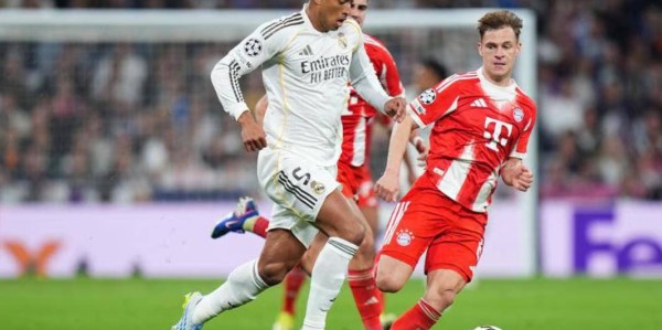 欧冠豪门对决！拜仁2-1皇马，获晋级四强主动权，凯恩姆巴佩进球